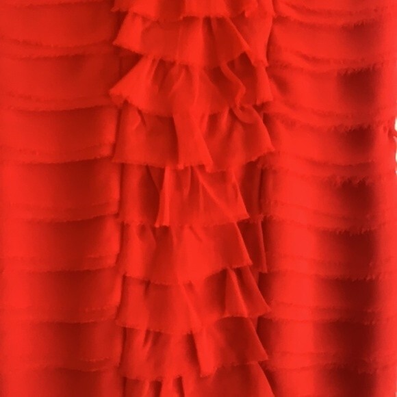 BEBE Scarlet Red Ruffle Tango Mini Dress XS With Side Zipper - Picture 2 of 10